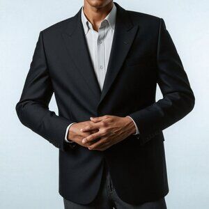 Gino Valentino Men's Italian Wool Blend Suit Jacket - Size 42R Blazer